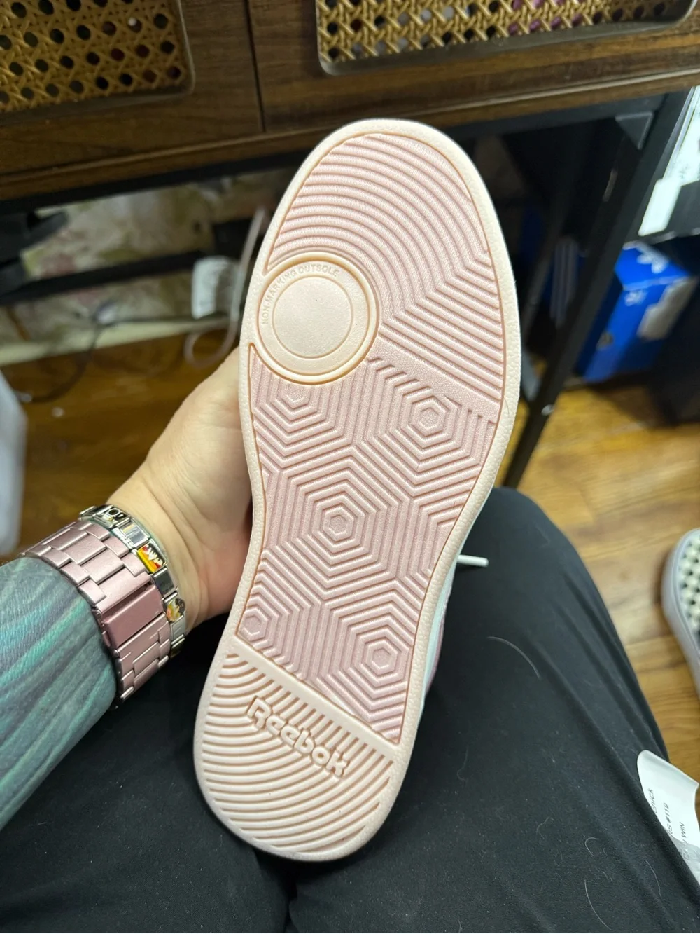 Reebok Soft Pink and White Low-Top Sneakers